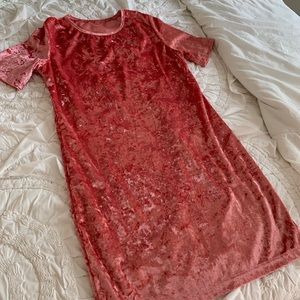 Crushed velvet t shirt dress